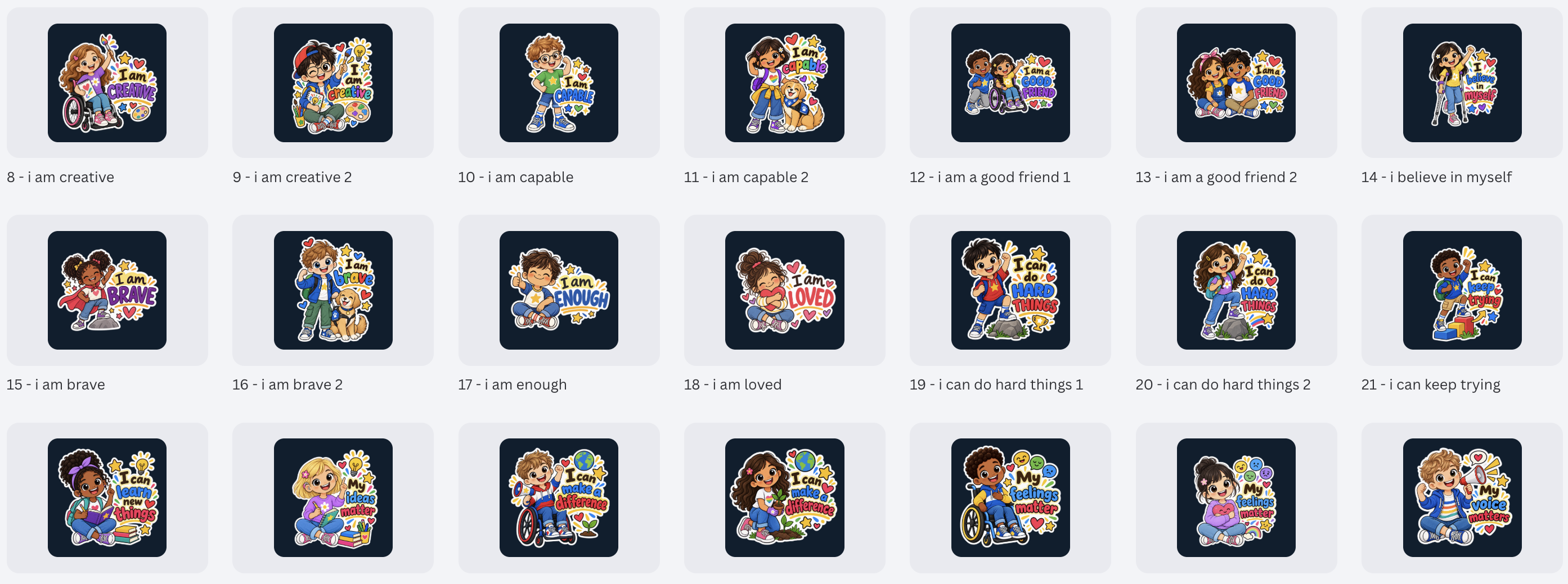 Amazing Me Affirmation stickers for kids